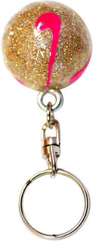 Брелок мини мячик Золотистый/Розовый флуо (00575)