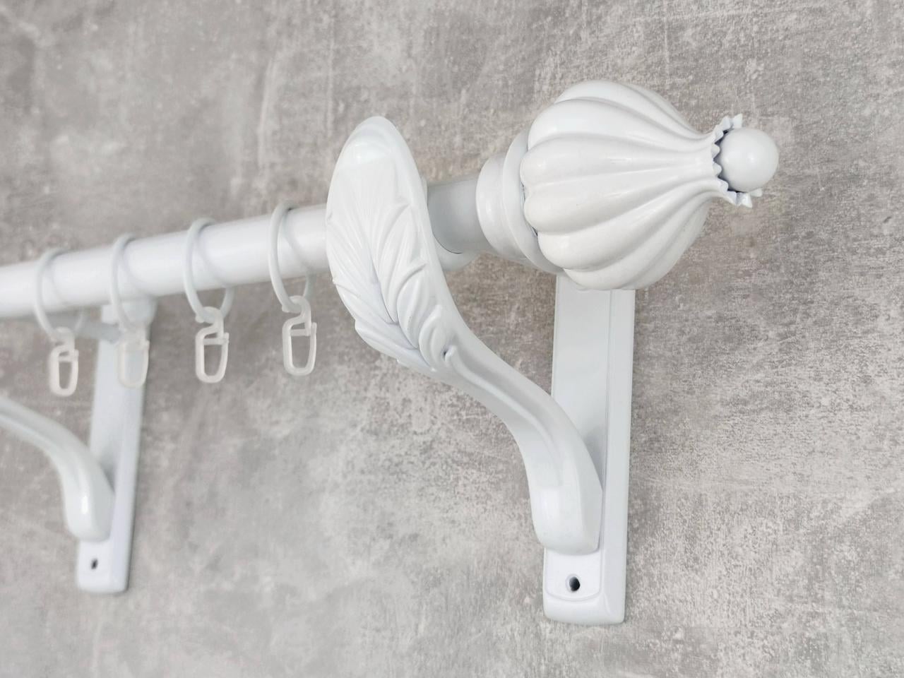 Карниз MStyle металлический для штор однорядный Таджа 25 мм гладкий ретро 300 см Белый (5020829)