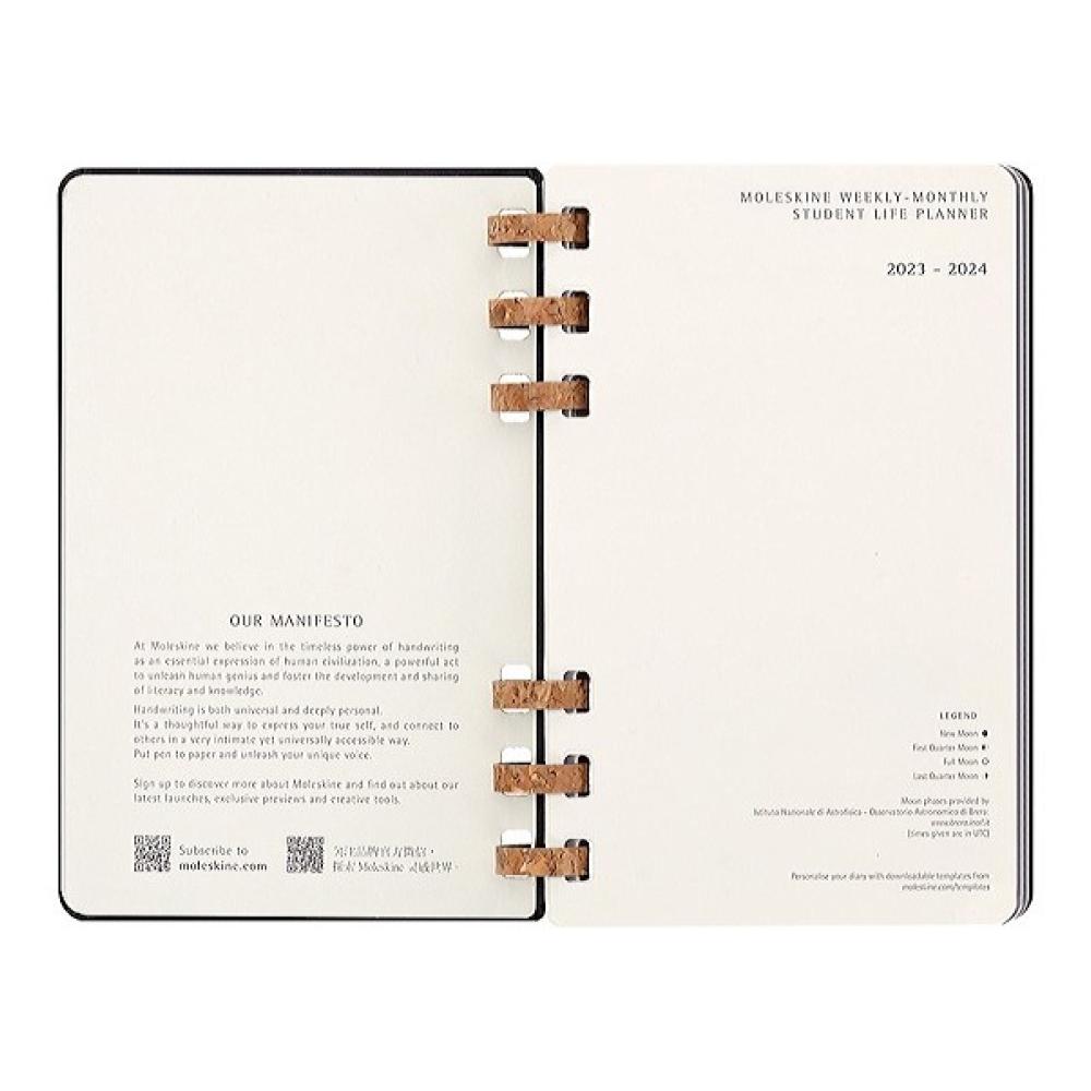 Еженедельник Moleskine 2023-2024 Spiral средний (DHSPB12AMWH3Y24) - фото 4