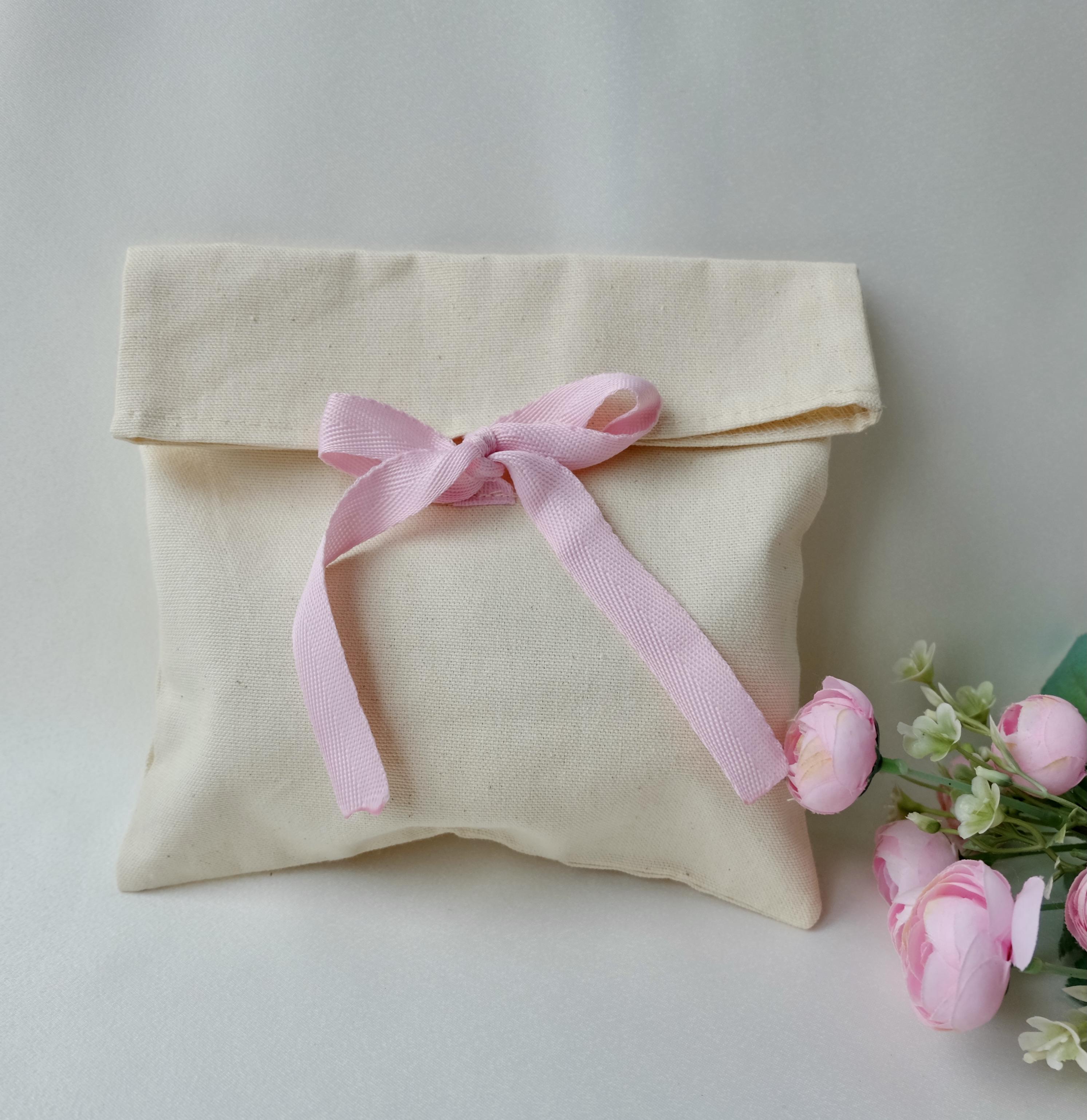 Мішок-конверт подарунковий текстильний Рожевий