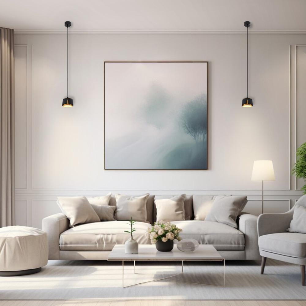 Світильник підвісний ESLLSE TELA R GX53 100x1000 мм Чорно-золотий (10525) - фото 3 Світильник підвісний ESLLSE TELA R GX53 100x1000 мм Чорно-золотий (10525) - фото 3