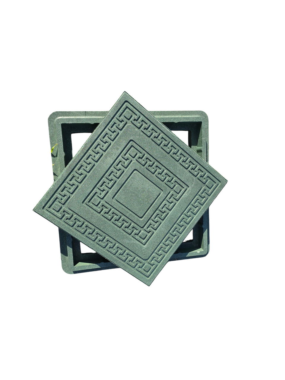 Люк канализационный ревизионный квадратный 400x400 мм А15 1 т Зеленый (voys73)