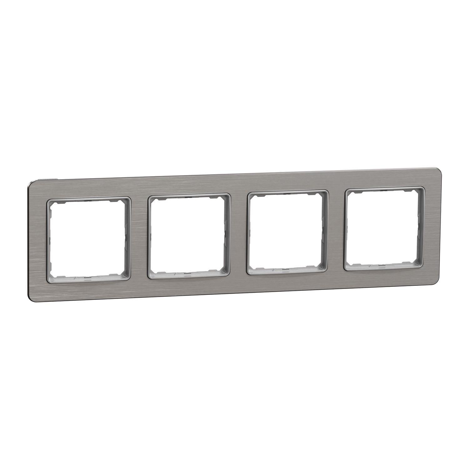 Рамка четырехместная Schneider Electric Sedna Elements Алюминий матовый (SDD370804)