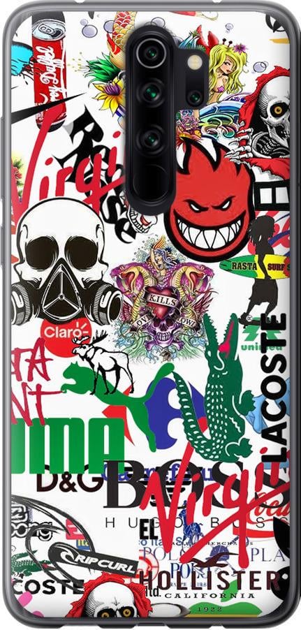 Чехол на Xiaomi Redmi Note 8 Pro Many different logos (4022u-1783-42517)