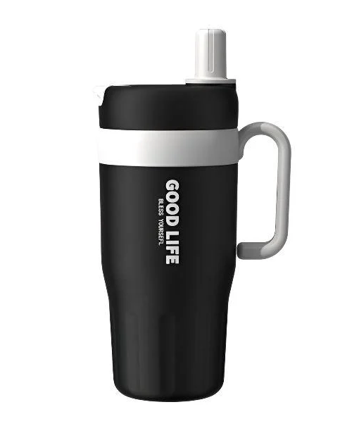 Термокружка Good Life 620 мл из нержавеющей стали 304 Черный матовый (Bless Yourself)