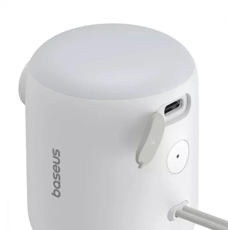 Насос аккумуляторный BASEUS PocketGo Portable Air Pump White с фонариком 1600 mAh Белый (C11157700221-00) - фото 3