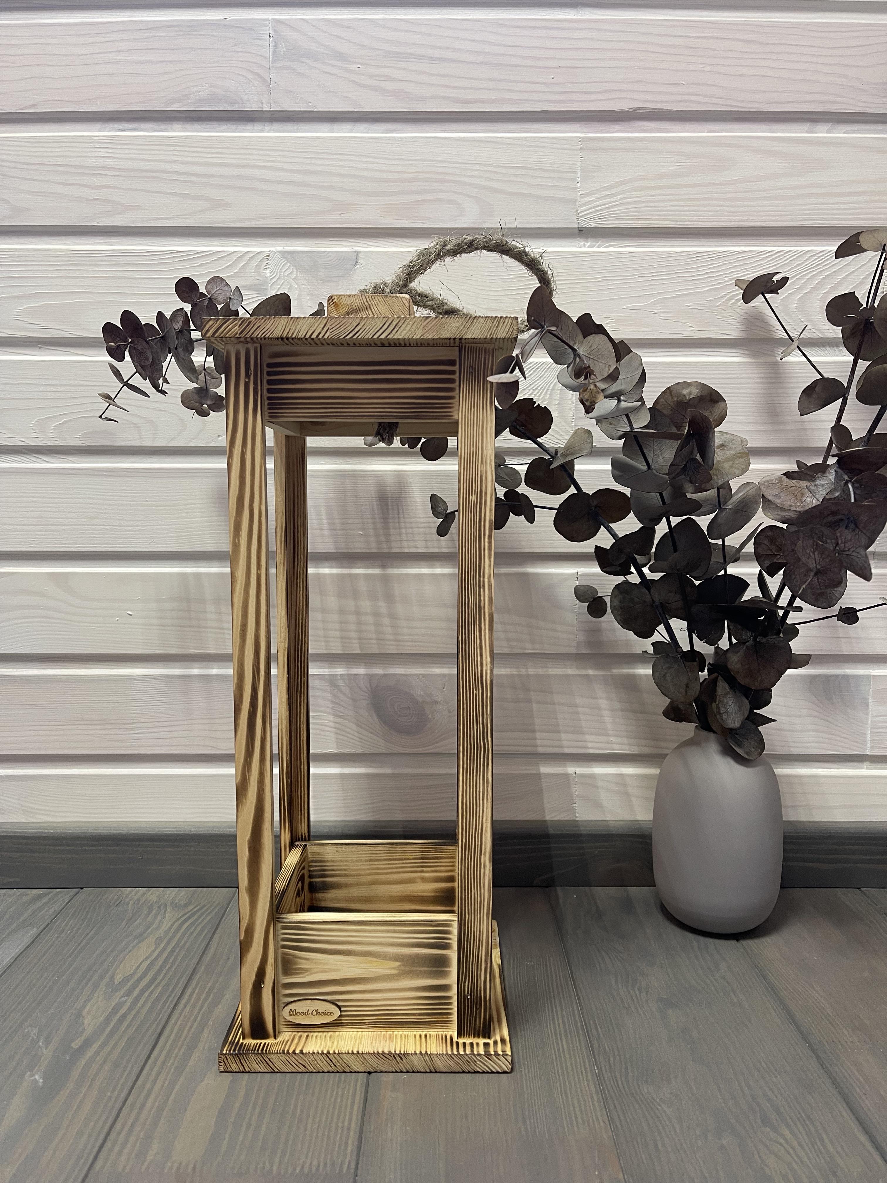 Подсвечник деревянный Wood Choice Фонарь 17х17х45 Угольный - фото 2 Подсвечник деревянный Wood Choice Фонарь 17х17х45 Угольный - фото 2