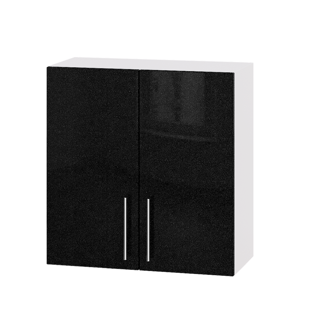 Шкаф верхний Эверест Модерн модуль Верх В10-700 70х30х72 см Черный металлик глянец/Белый (02566)
