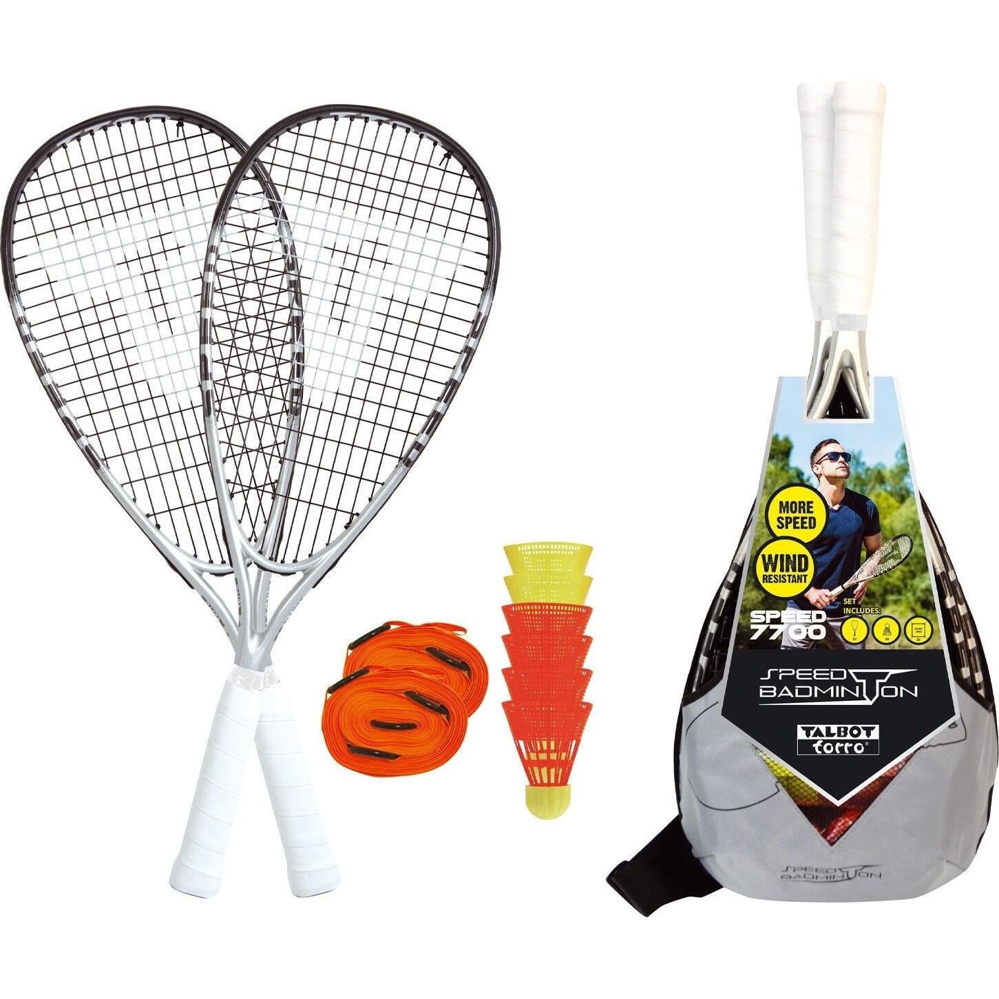 Набір для швидкісного бадмінтону Talbot SPEED BADMINTON SET SPEED 7700 2 ракетки/6 воланів/лінії для корту/чохол Світло-сіро-чорний (490117) Набір для швидкісного бадмінтону Talbot SPEED BADMINTON SET SPEED 7700 2 ракетки/6 воланів/лінії для корту/чохол Світло-сіро-чорний (490117)