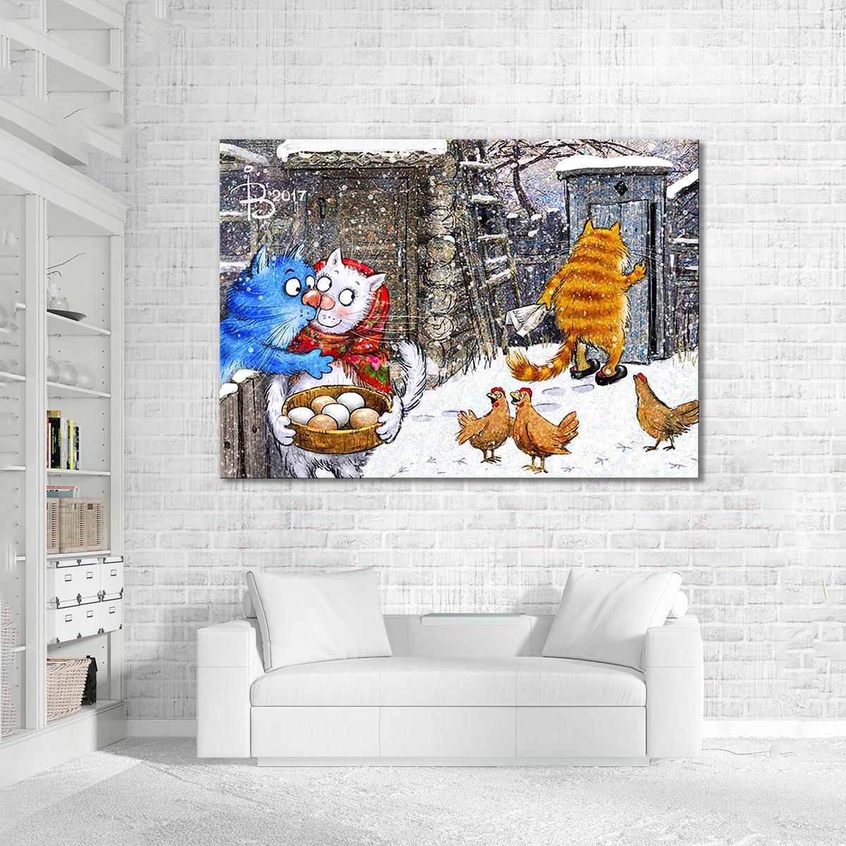 Модульная картина Поцелуй украдкой 1 модуль 60x90 см