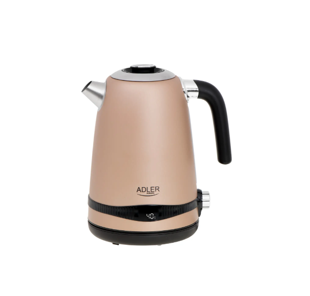 Електрочайник Adler сталевий з РК-дисплеєм та контролем температури 1,7 л Бежевий (1295copper)