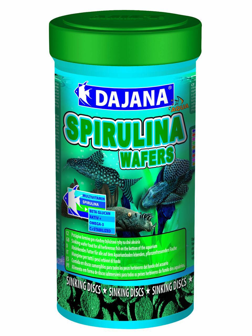 Корм для донных рыб Dajana SPIRULINA Wafers 250 мл/100 г Корм для донных рыб Dajana SPIRULINA Wafers 250 мл/100 г