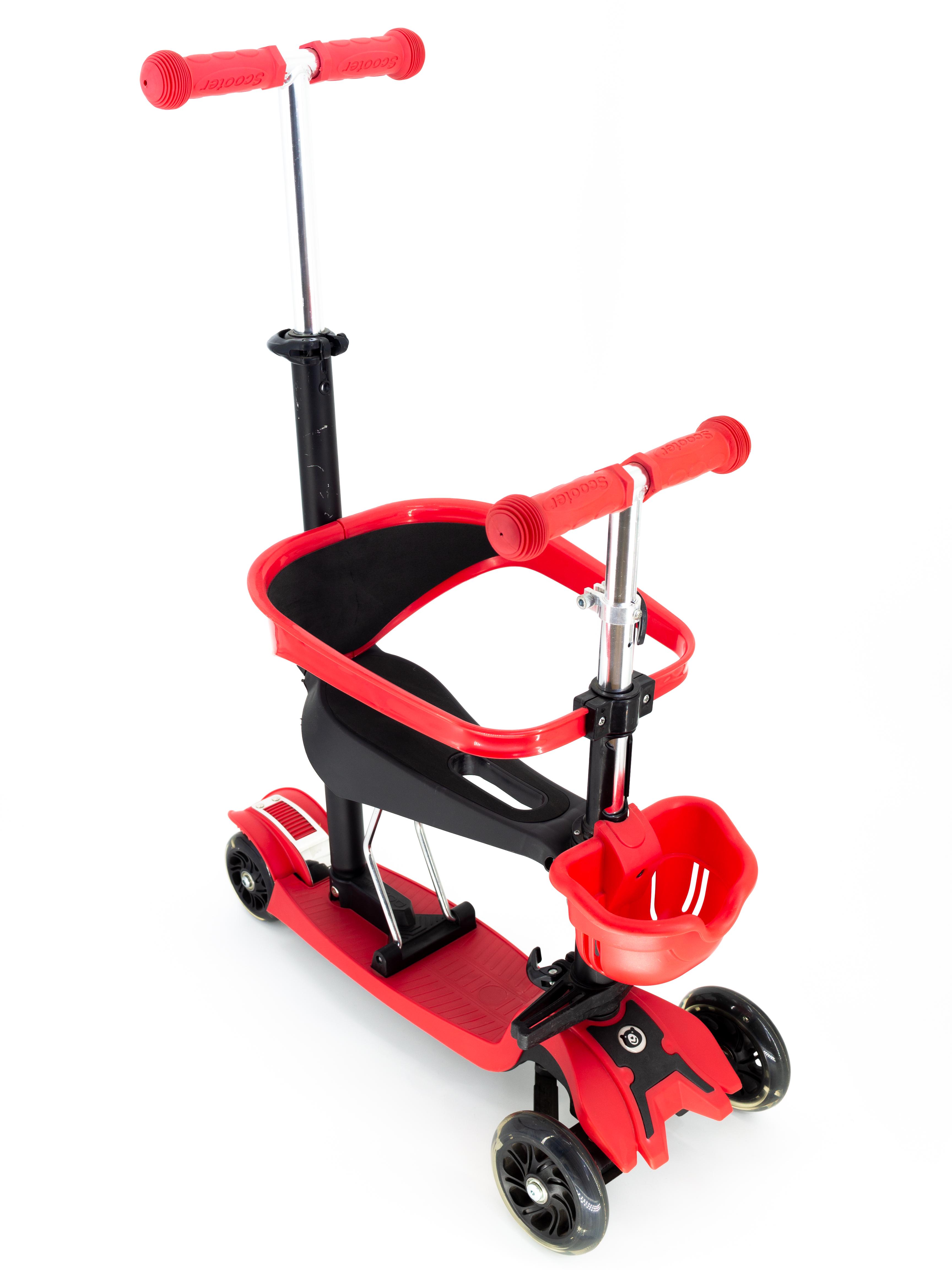 Самокат со спинкой и бортиком Scooter Pro BM5 Красный (7562797)