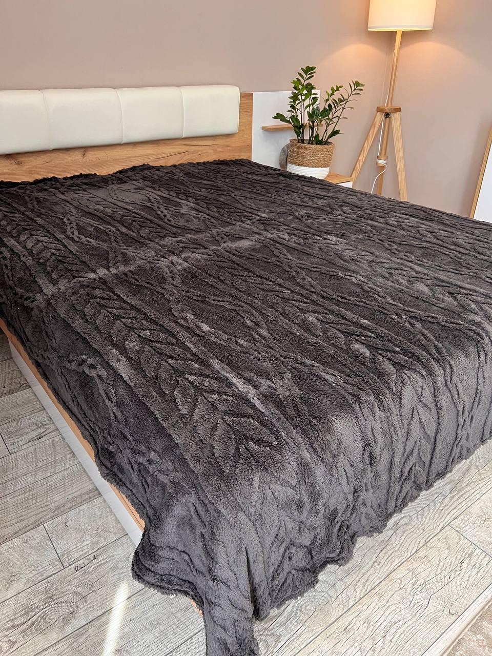 Плед из микрофибры 210х230 см Черный (Д-al-kosa-001-06) - фото 1