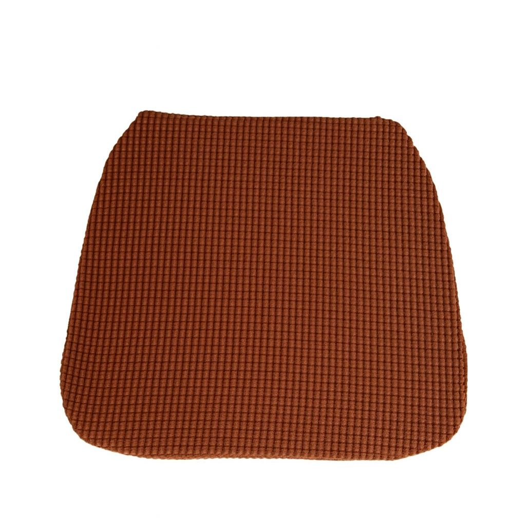 Подушка на стул с противоскользящим основанием Stenson Waffle 37х40 см Коричневый с белым (R94338-BR)