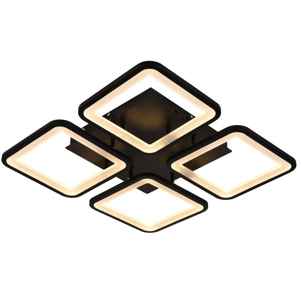 Люстра світлодіодна Sirius на чотири плафони 84W 3000-6500К Чорний (6086-4 BK 84W)