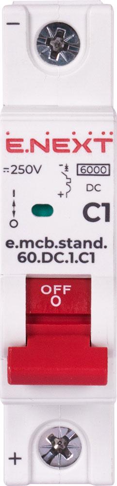 Автоматический выключатель E.NEXT e.mcb.stand.60.DC.1.C1 1P 1А 6кА C DC (s081001) - фото 2