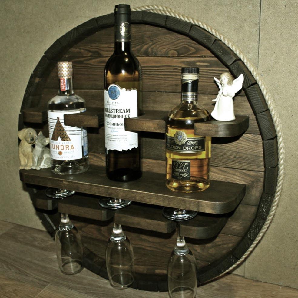 Полка для вина настенная из дерева Нумата Мокко (ПНК-011510)