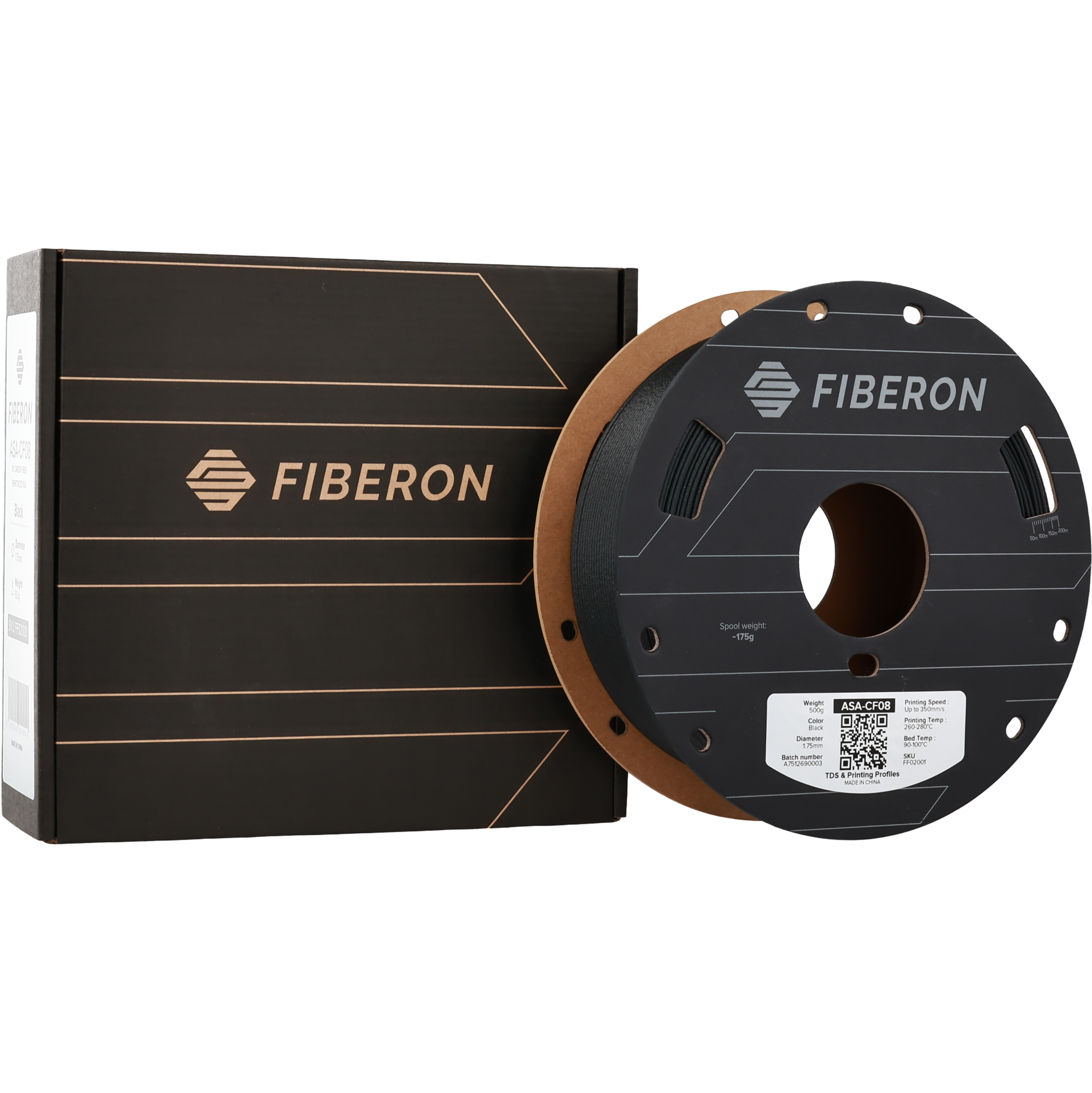 Нейлон Fiberon ASA-CF08 1,75 мм 0,5 кг Black - фото 3