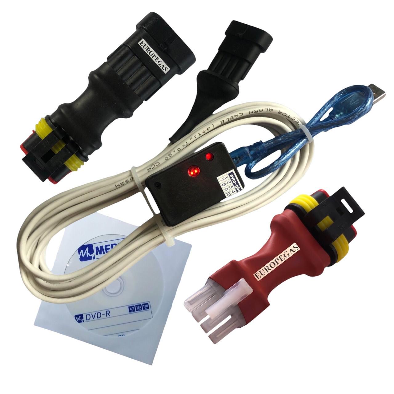 Кабель ГБО STAG и переходники EUROPEGAS 4х пиновый EUROPEGAS 8-ми пиновый на чипе FTDI с индикацией