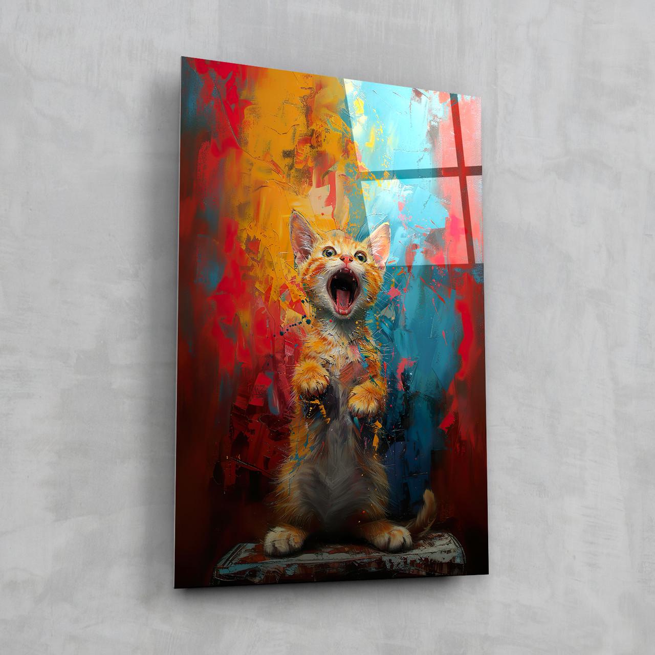 Картина на стекле NovellaPrint Кошачья энергия 80х120 см (544.4)