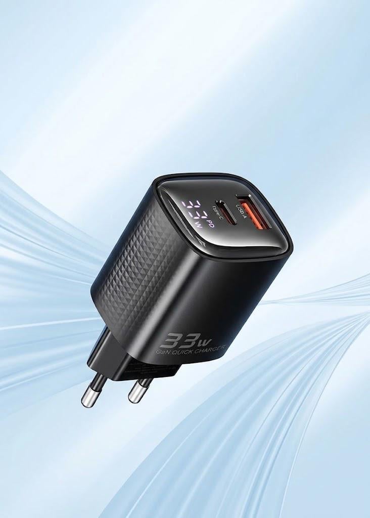 Зарядное устройство для сетевого устройства Toocki 33W GAN Display Type-C USB (2111497342)