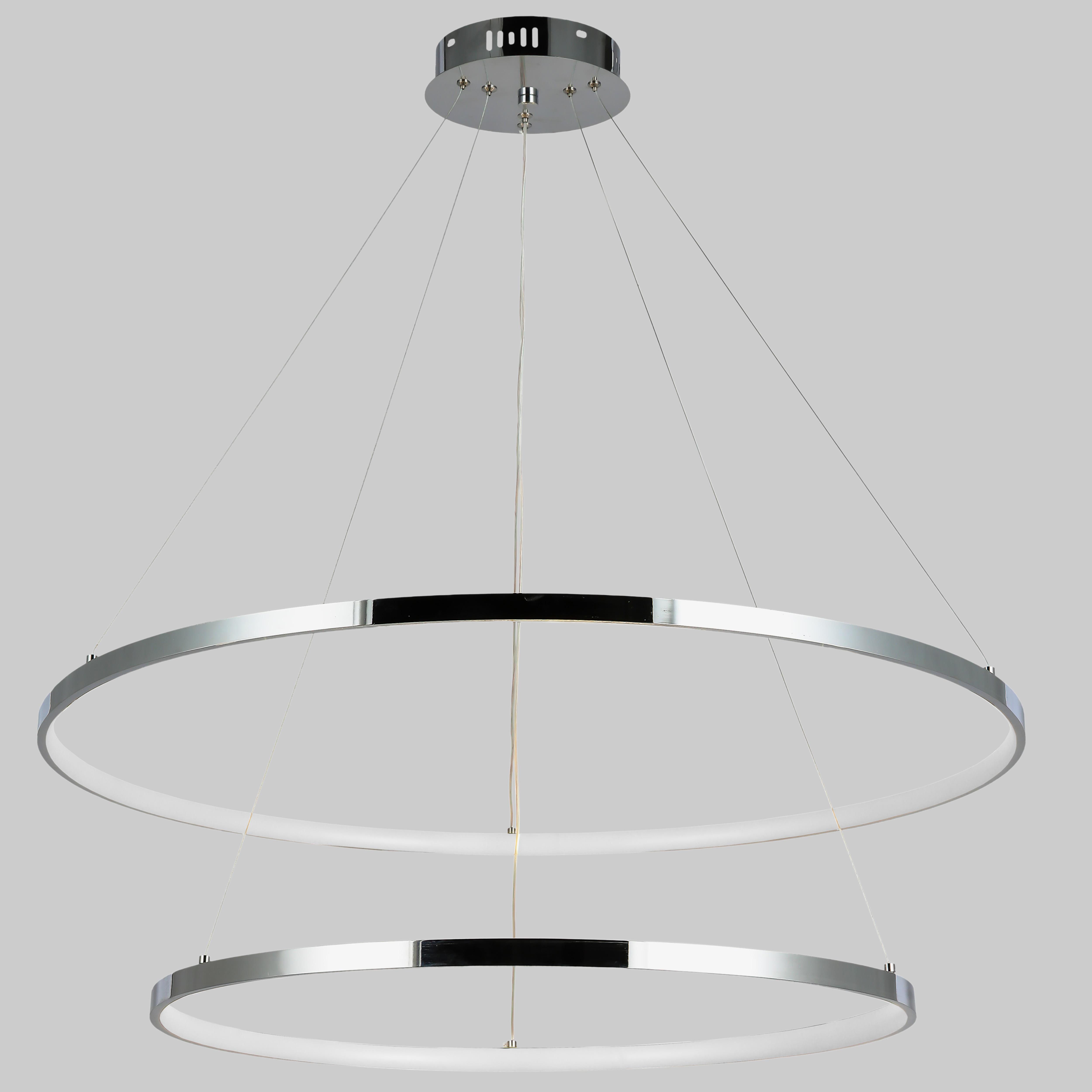 Люстра кольцевая Circle 100W 60/80 см Серебряный/Хром (52-9832-2A CHROME)