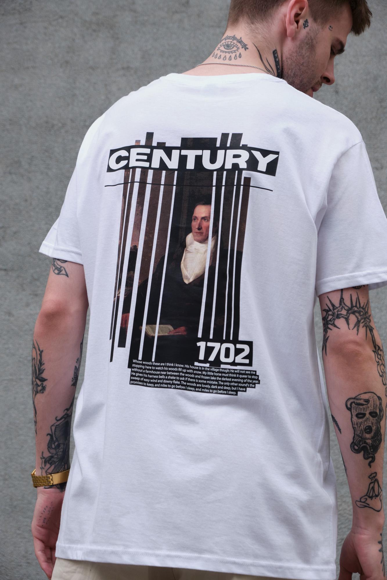Футболка мужская Without Century с принтом оверсайз S/M White (S8049272)