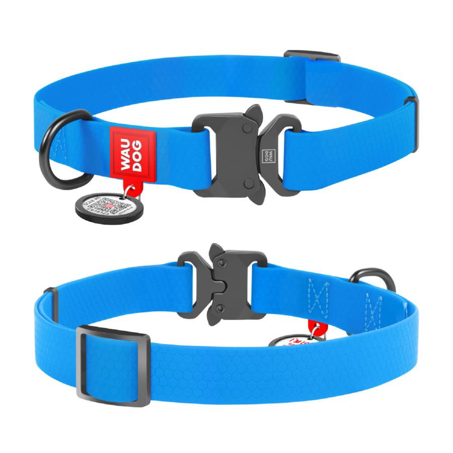 Ошейник Waudog Waterproof с QR паспортом водостойкая металлическая пряжка-фастекс L
