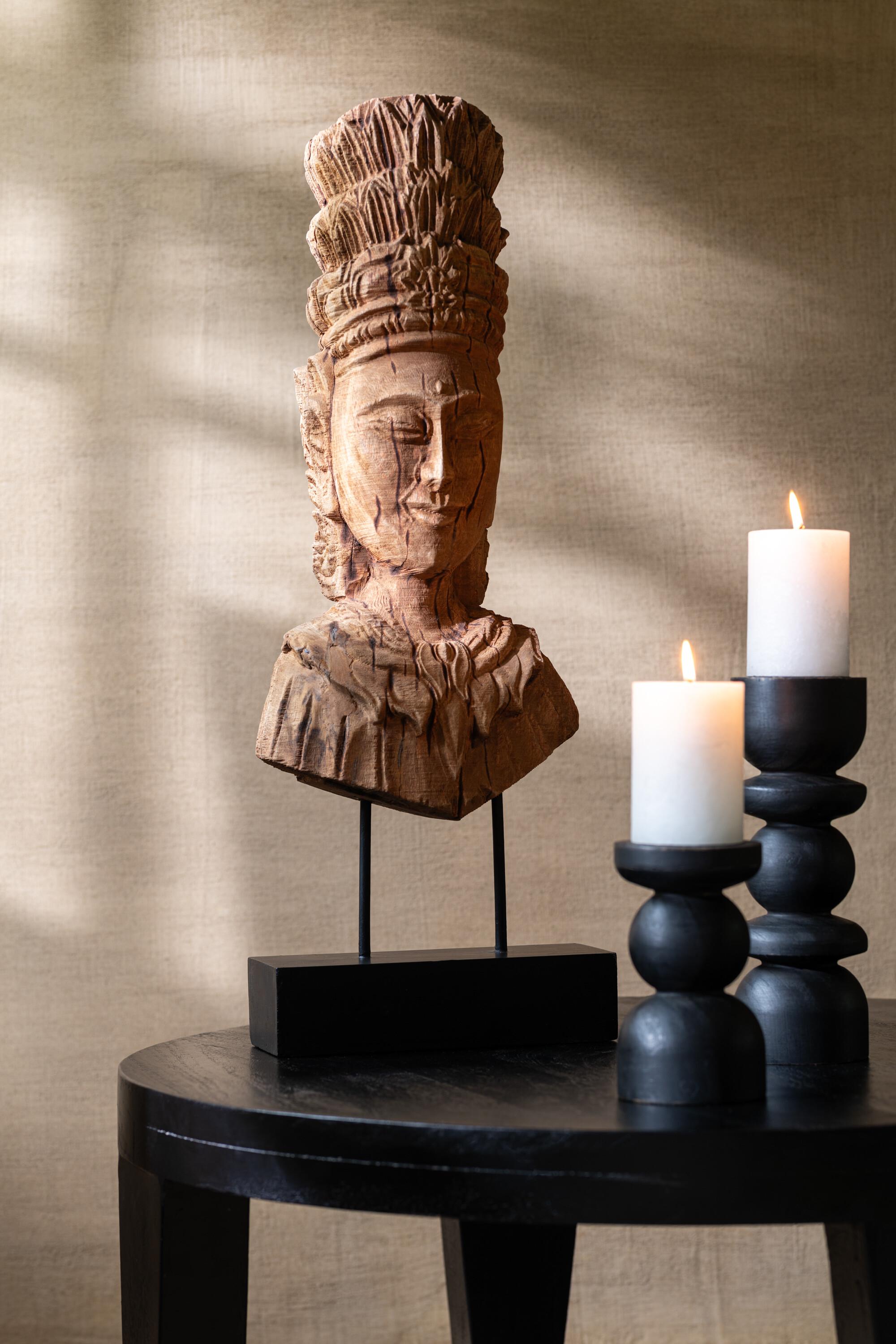 Бюст жінки богині родючості декоративний J-LINE із дерева манго ручна робота 68 см