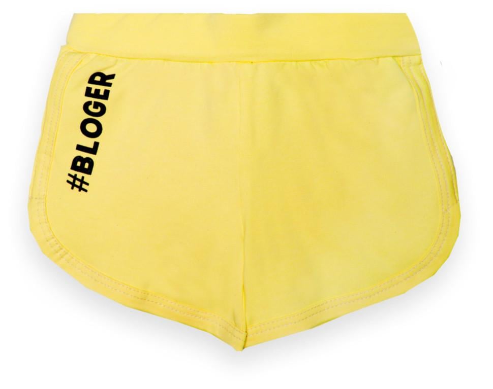 Шорты детские для девочки GABBI SH-22-7 Bloger на резинке хлопковые 104 см Желтый (13195)