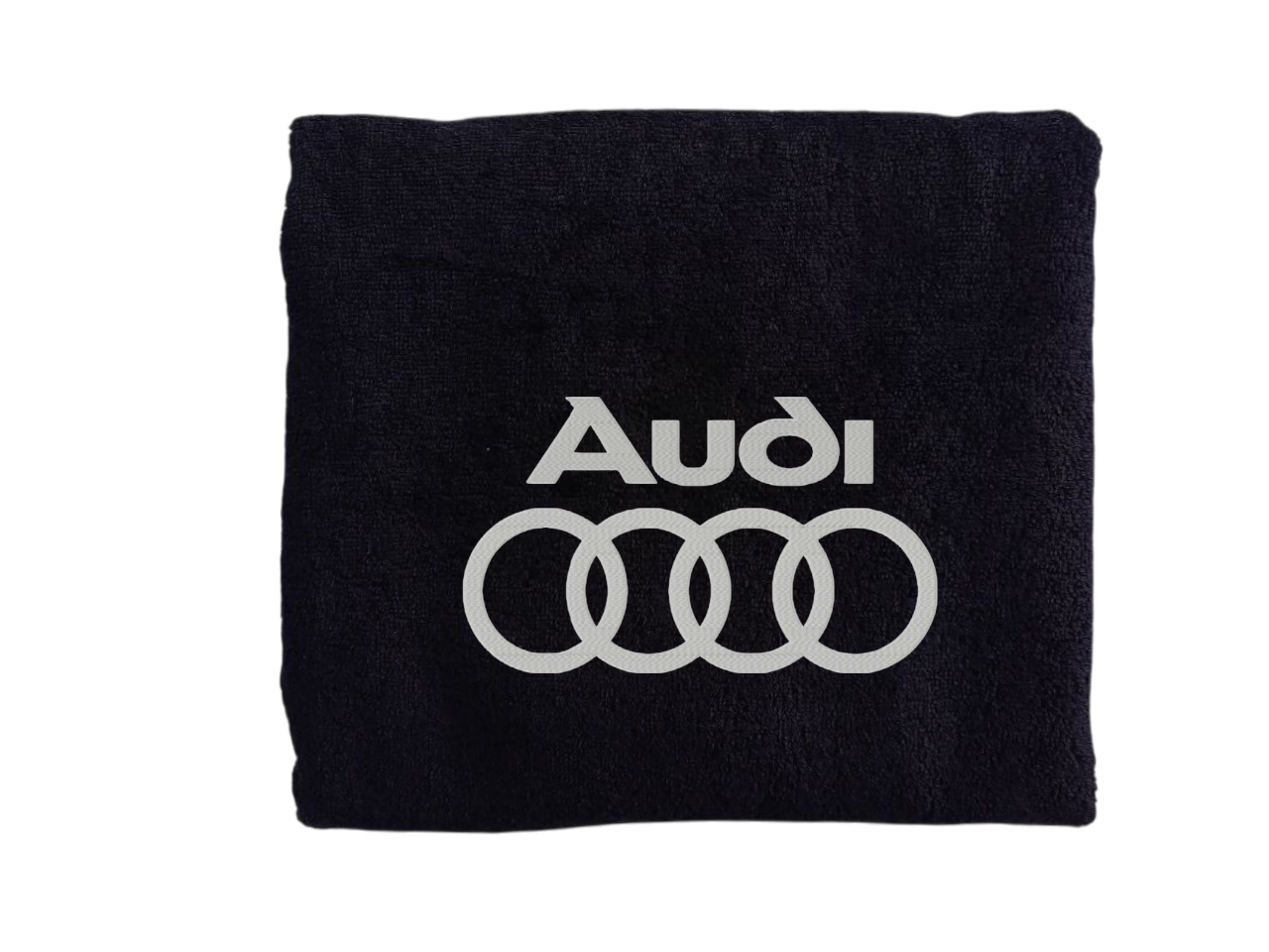 Полотенце с вышивкой Audi махровое банное 70х140 см Черное (00451)