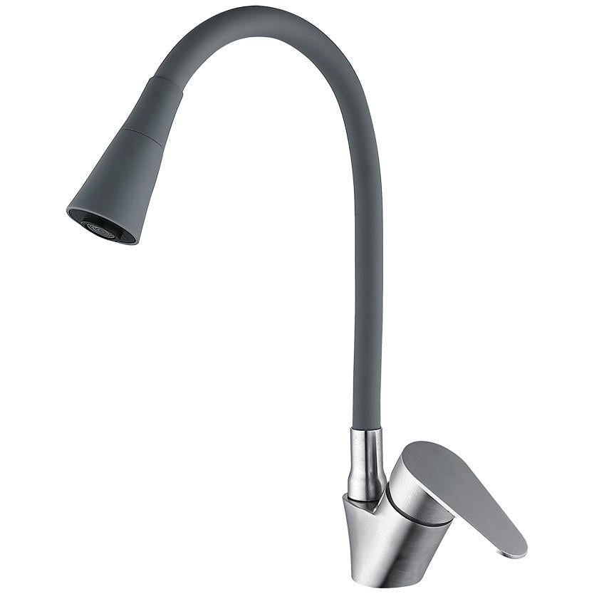 Смеситель для кухни Wezer POD4Y-04G с гибким изливом Серый (251062)
