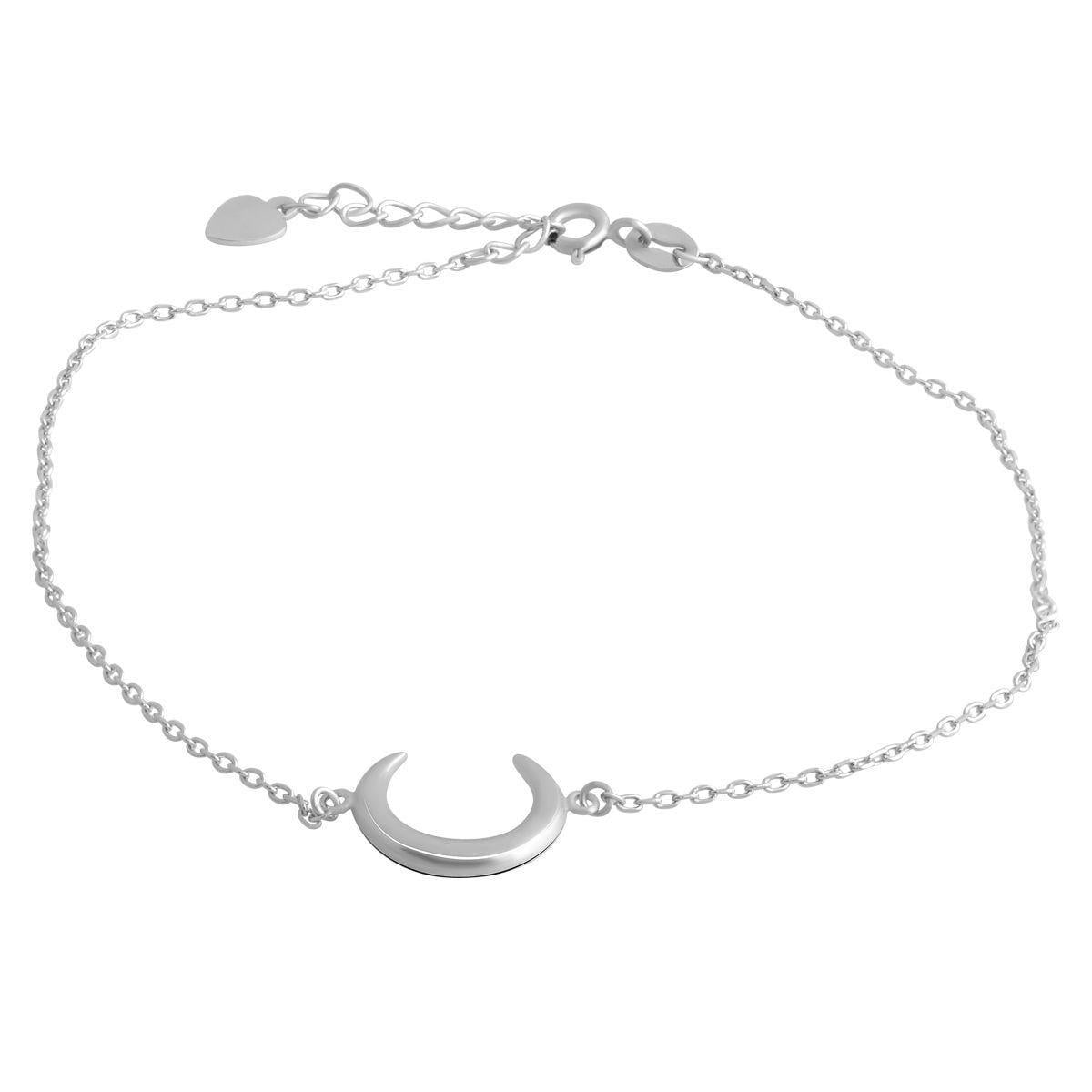 Браслет серебряный на ногу с лунным кулоном