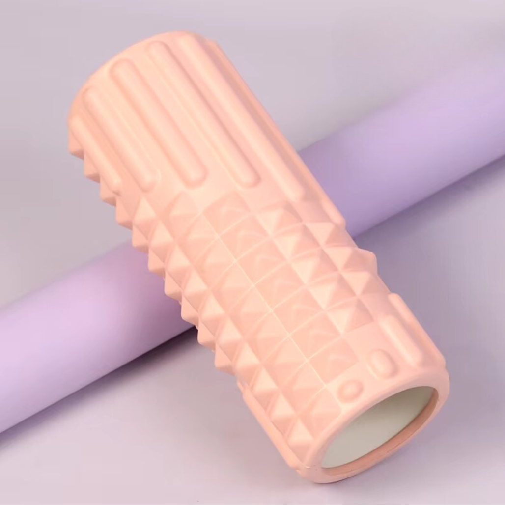 Ролик масажний для йоги та фітнесу 33х13 см Рожевий (EV01C_Pink) - фото 2