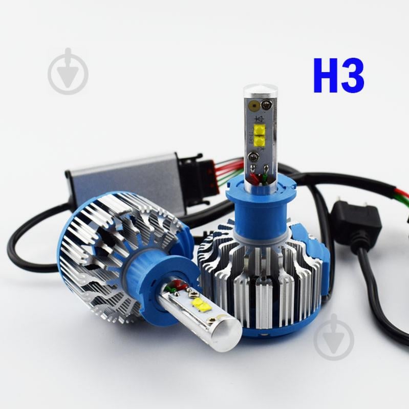 Комплект LED ламп TurboLed T1 H3 6000K 50W 12/24v CanBus с активным охлаждением Комплект LED ламп TurboLed T1 H3 6000K 50W 12/24v CanBus с активным охлаждением