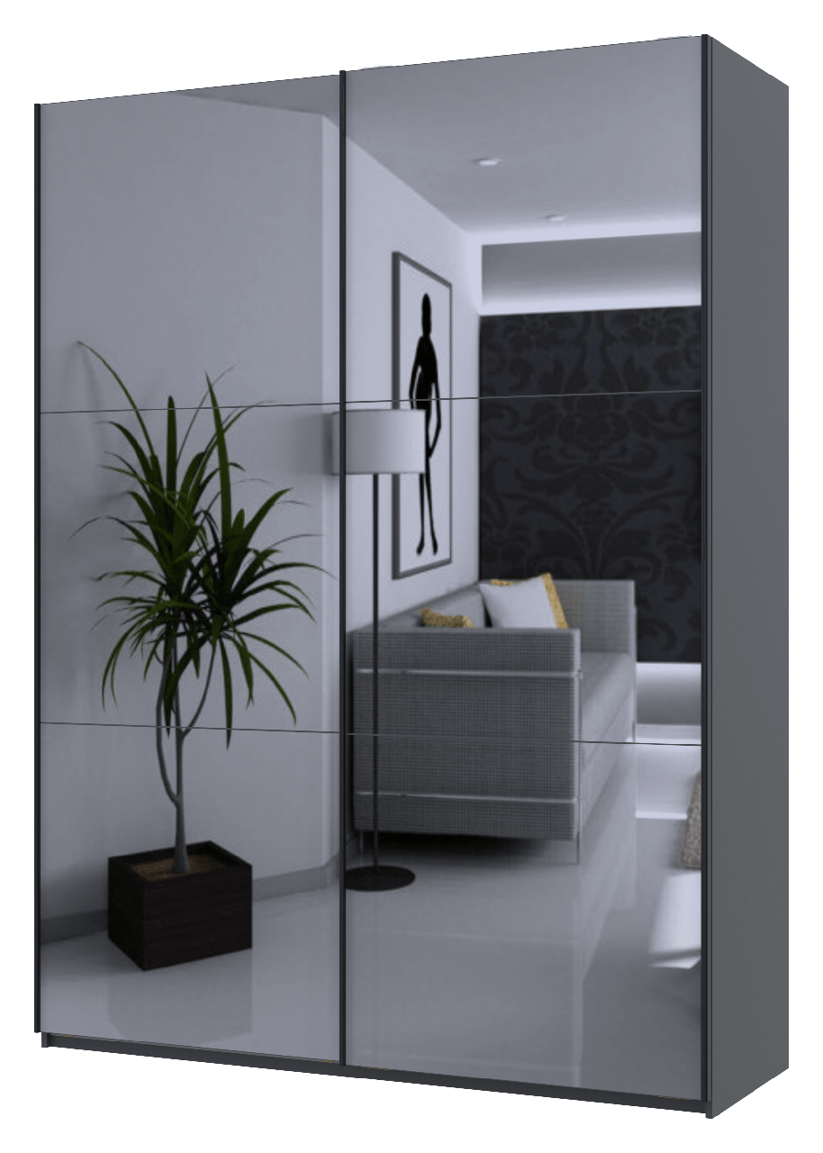 Шкаф купе Doros G-Caiser 2 зеркала 180х60х240 см Графитовый (42005012)