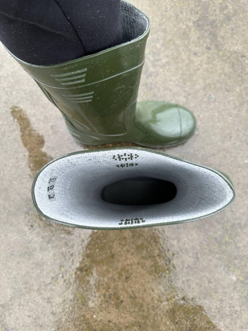 Сапоги резиновые демисезоне высокие р. 44 Олива (0272-44) - фото 4