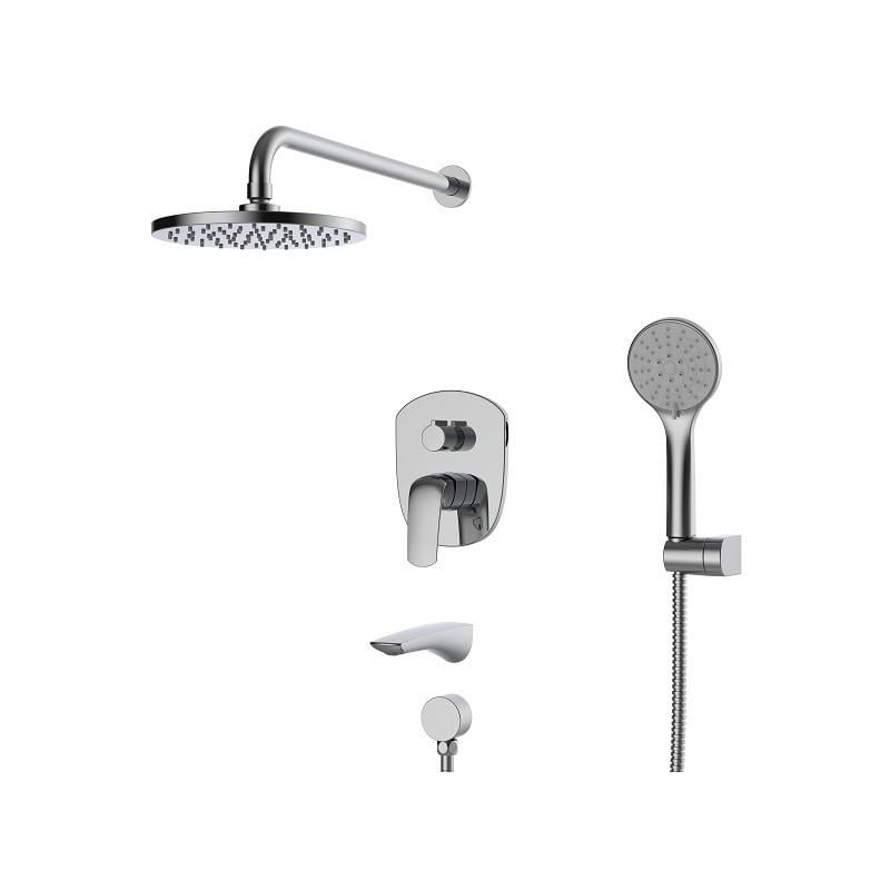 Душевая система KOER KB-64008-01 скрытого монтажа из латуни с смесителем Хром (KR3476)