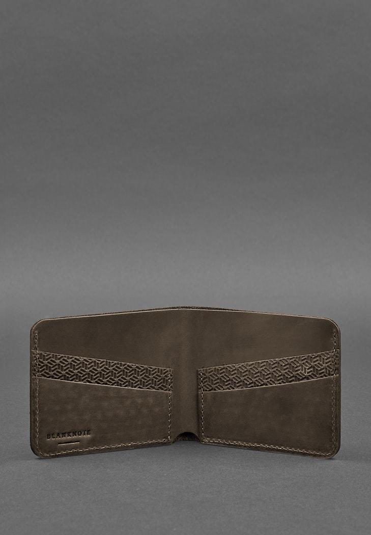 Портмоне мужское кожаное BlankNote 4.1 4 кармана карбон Темно-коричневый (A-026205) - фото 4