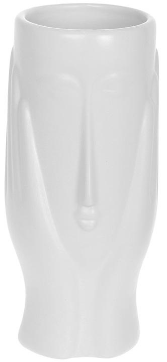 Ваза керамическая Illusion Лицо 9х9х20 см матовый Белый (BD-795-449)