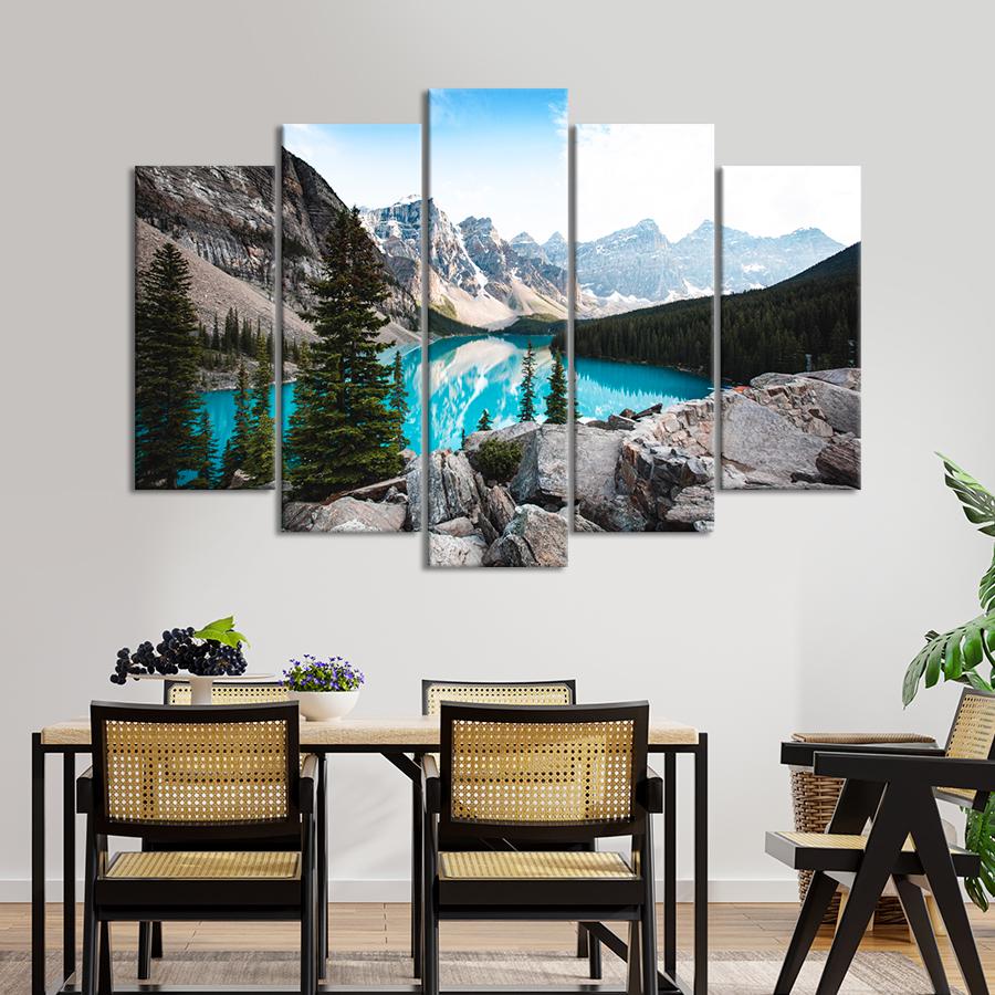 Картина природа Красивая голубая вода озера Морейн 137x85 см (A1084-5)