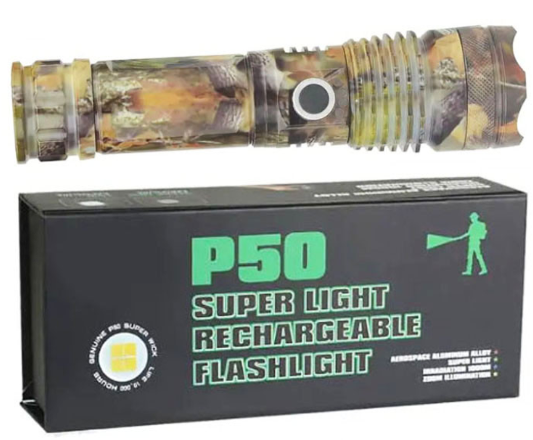 Ліхтар світлодіодний Rablex P50 USB Zoom 18650 або 3хAAA акумуляторний Зелений камуфляж (22981451)