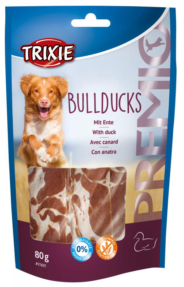Лакомство для собак Trixie Premio Bullducks из мяса утки и сырицевой говяжьей кожи 80 г (31601) Лакомство для собак Trixie Premio Bullducks из мяса утки и сырицевой говяжьей кожи 80 г (31601)