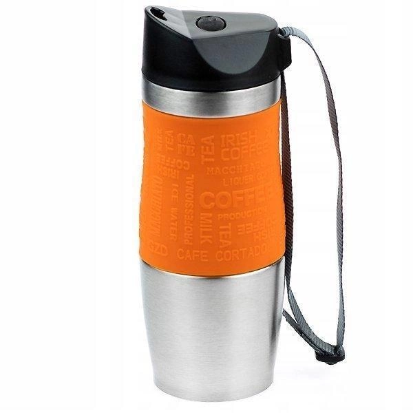 Термокружка Edenberg EB-623 из нержавеющей стали с ручкой-ремешком 380 мл Orange (57-46-EB-623-2)