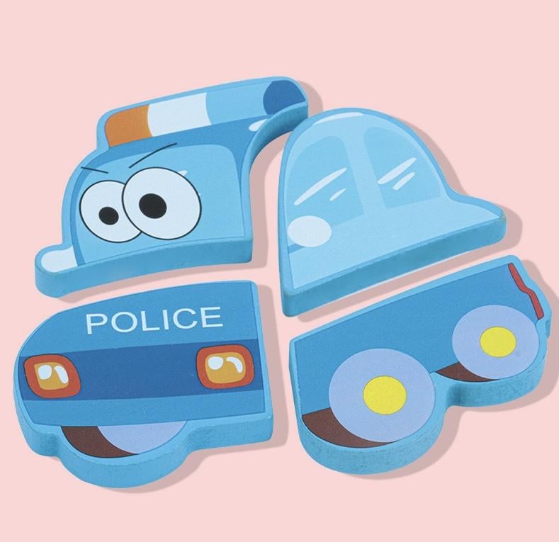 Пазл деревянный Полицейская машина 15х15 см (186)