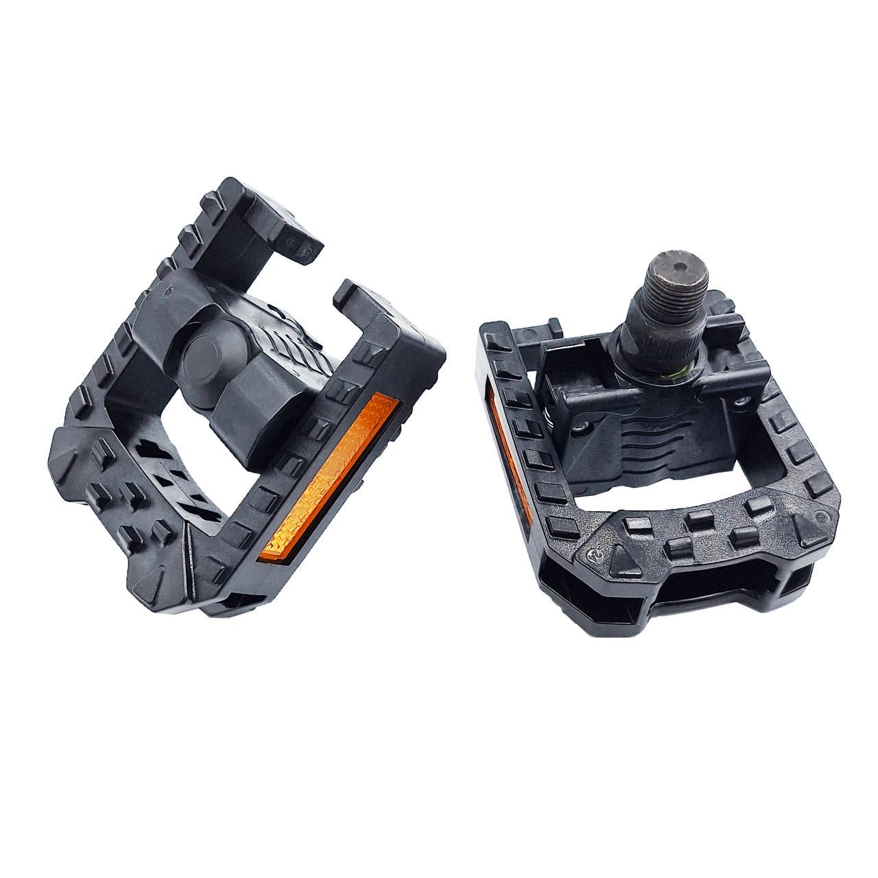 Педалі велосипедні складані пластикові CQ JHX-630 на сталевих підшипниках Чорний (G0001947) - фото 3