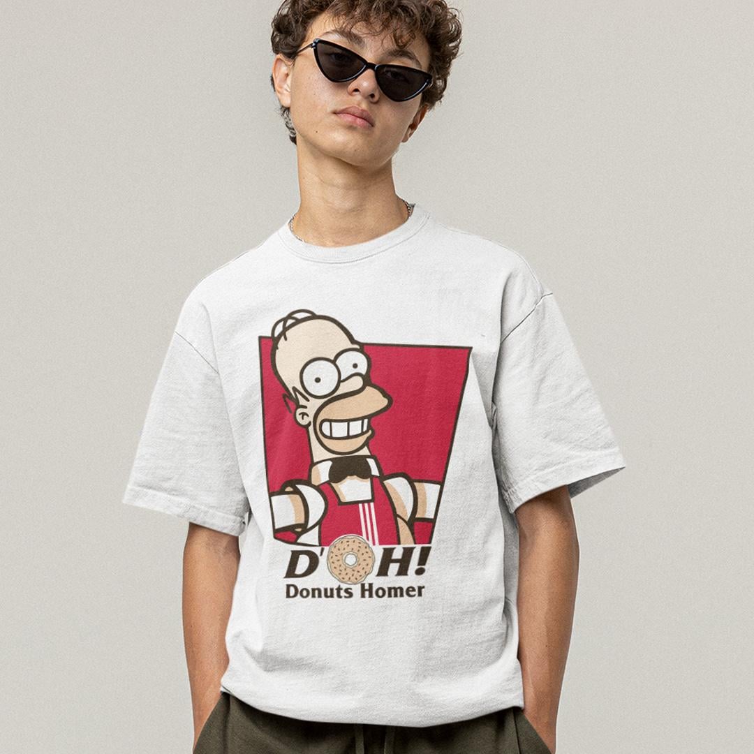 Футболка унисекс The Simpsons Donuts Homer wht XL Белый (32701873)