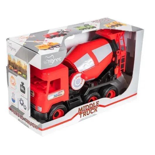 Игрушечная машинка Tigres Middle Truck Бетоносмеситель из пластика 44х27х19 см Красный (150-98-39489)