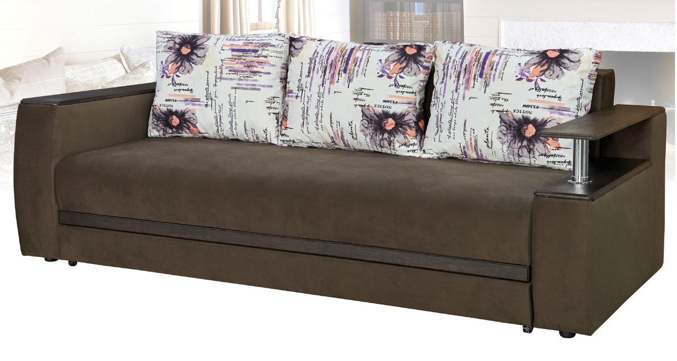 Диван раскладной Мебель-Сервис Персей еврокнижка ДСП/дерево ткань Лира Коричневый